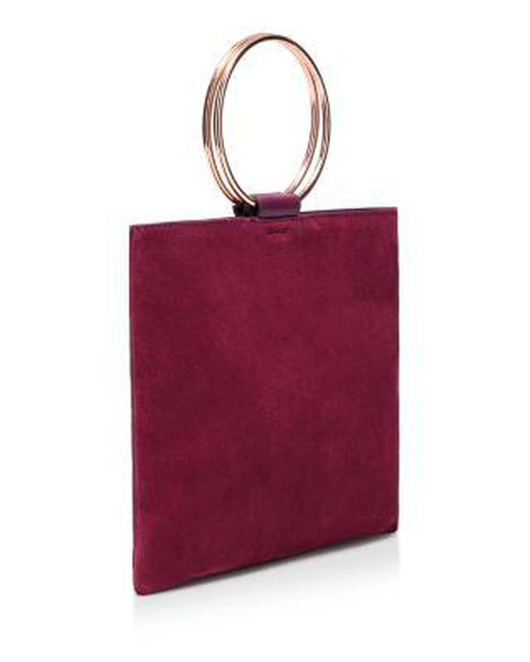 商品THACKER|Le Pouch 中号麂皮圆环手提斜挎包,价格¥822,第5张图片详细描述