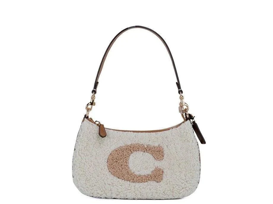 商品Coach|COACH Teri Small Shearling Fur Leather Logo Motif Shoulder Handbag Purse,价格¥2668,第1张图片