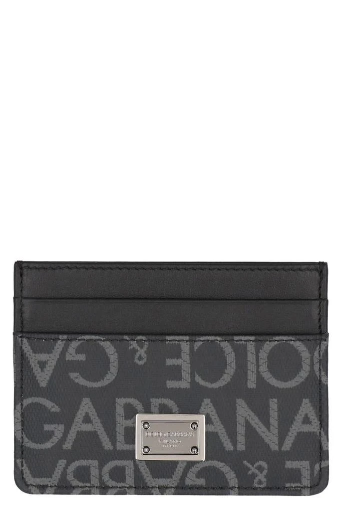 商品Dolce & Gabbana|Dolce & Gabbana Logo Detail Leather Card Holder in Black,价格¥1243,第1张图片