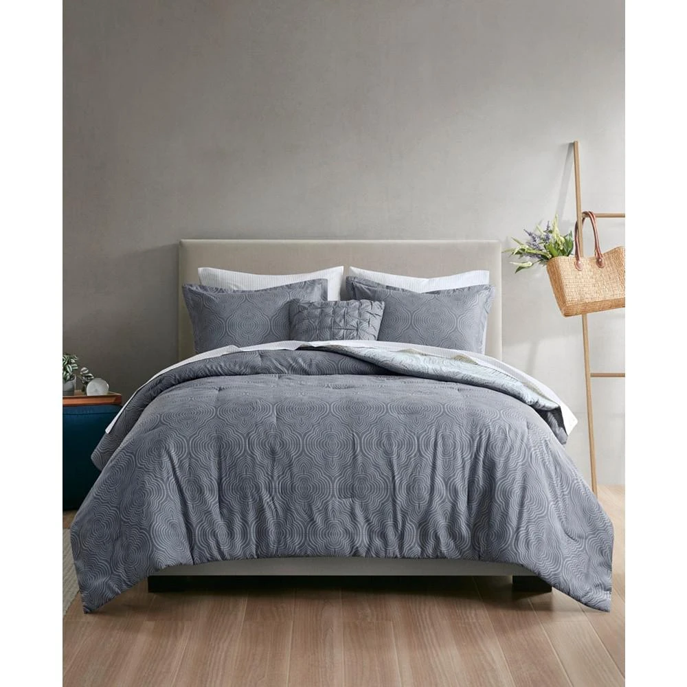 商品Madison Park Essentials|CLOSEOUT! Domino Medallion 8 Piece Reversible Comforter Set,价格¥493,第4张图片详细描述