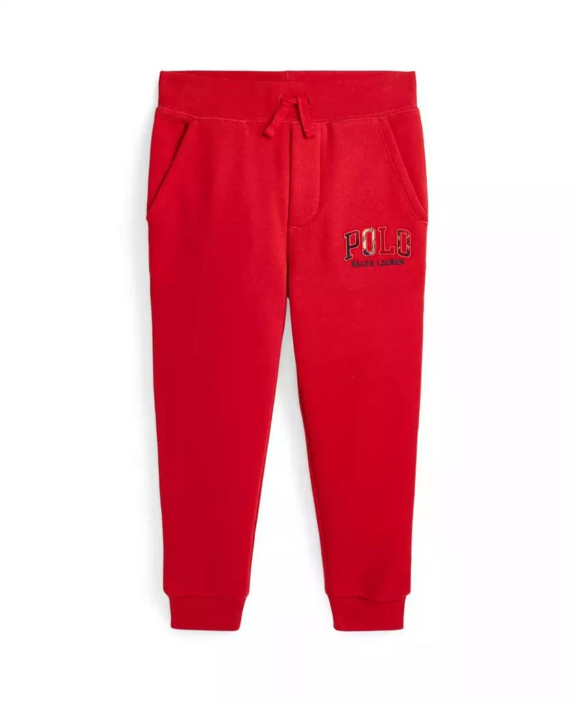 商品Ralph Lauren|Toddler and Little Boys Plaid-Logo Fleece Jogger Pant,价格¥165,第1张图片