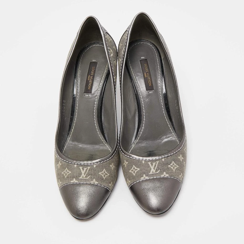 商品[二手商品] Louis Vuitton|Louis Vuitton Grey Monogram Idylle Canvas and Leather Cap Toe Pumps Size 37.5,价格¥1733,第3张图片详细描述