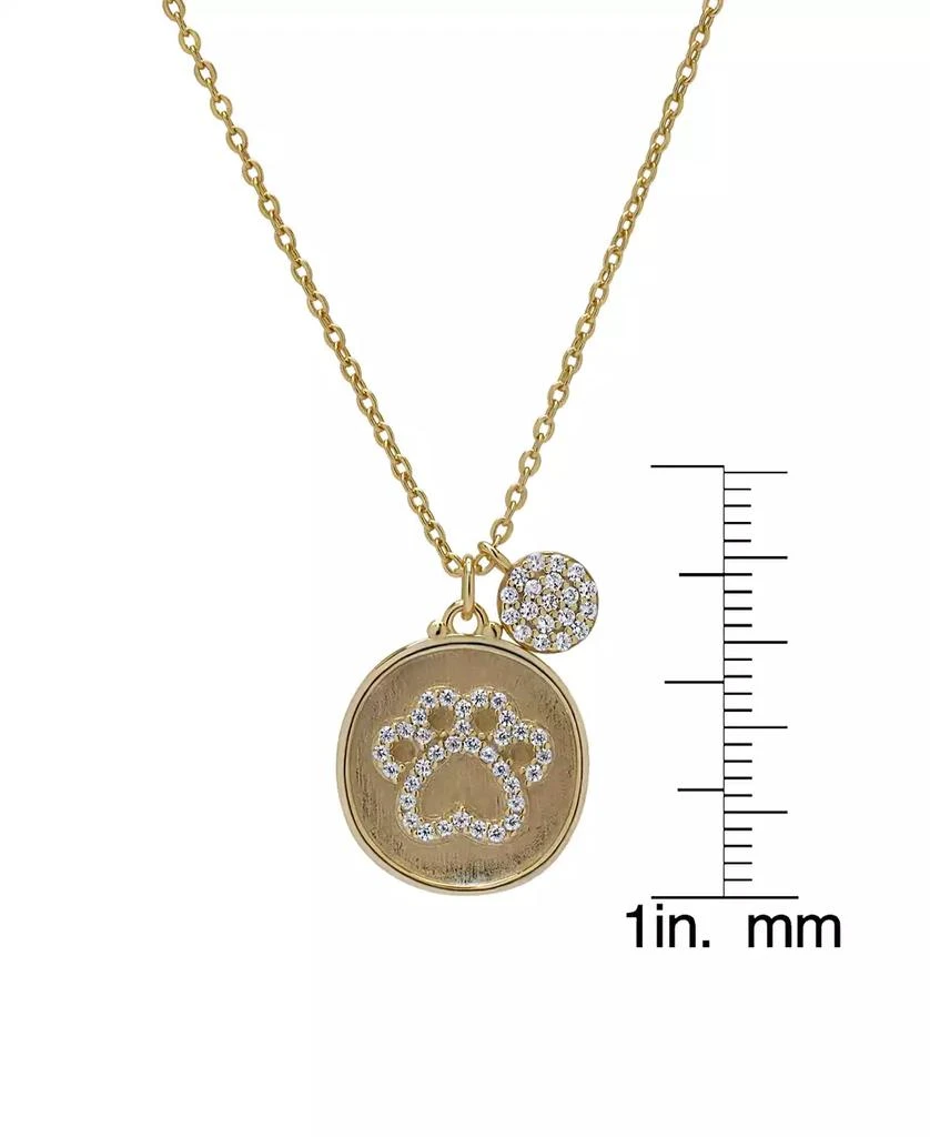 商品Macy's|14K Gold Plated Cubic Zirconia Dog Paw Disk Pendant Necklace,价格¥146,第2张图片详细描述