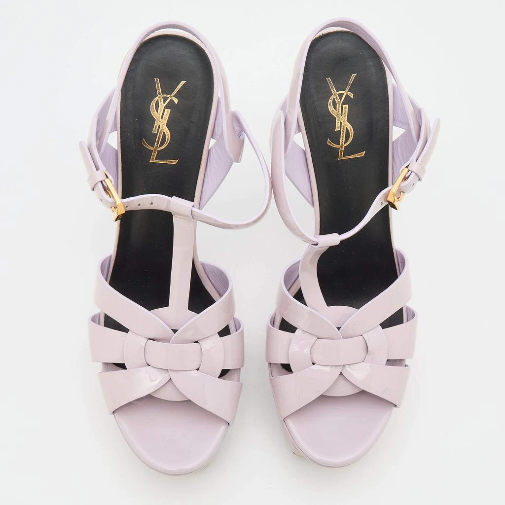 商品[二手商品] Yves Saint Laurent|Saint Laurent Light Lilac Patent Leather Tribute Platform Sandals Size 39.5,价格¥1173,第3张图片详细描述