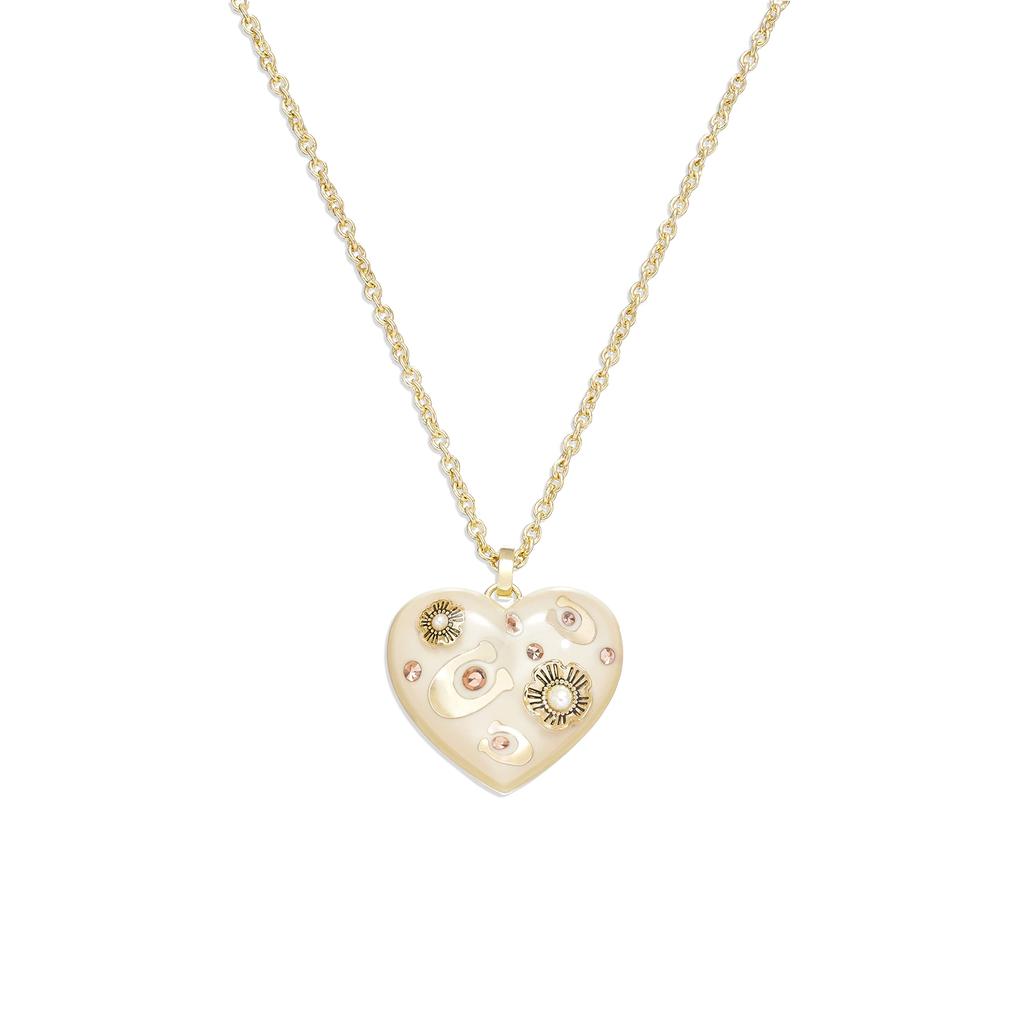 Resin Heart Long Pendant Necklace商品第1张图片规格展示