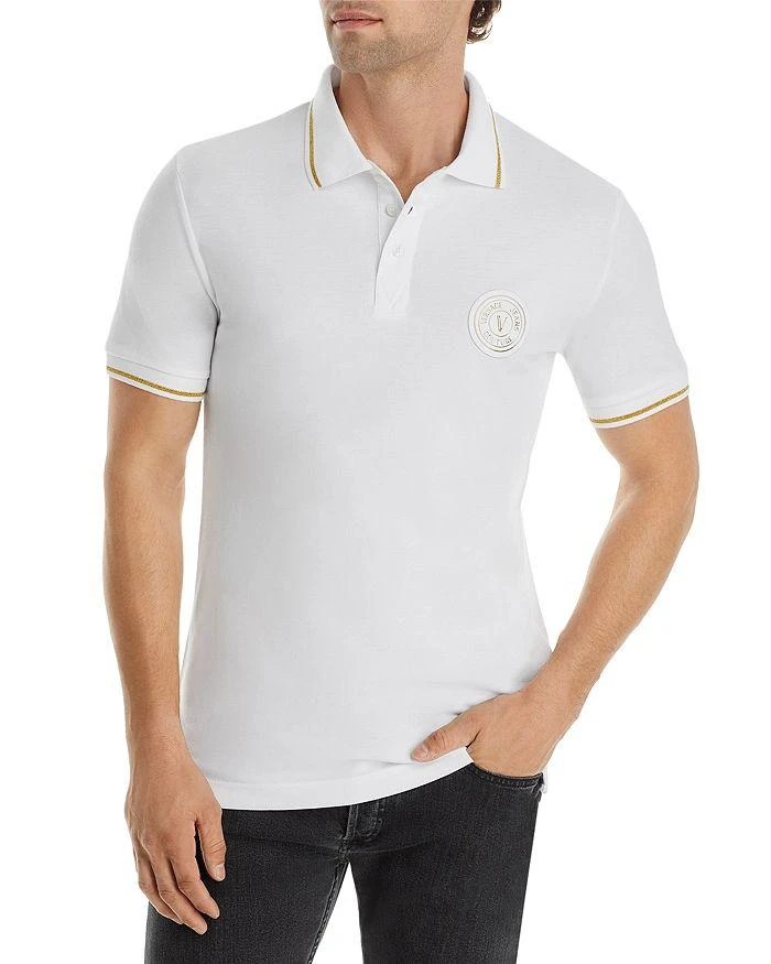 商品Versace|V-Emblem Short Sleeve Polo,价格¥917,第1张图片