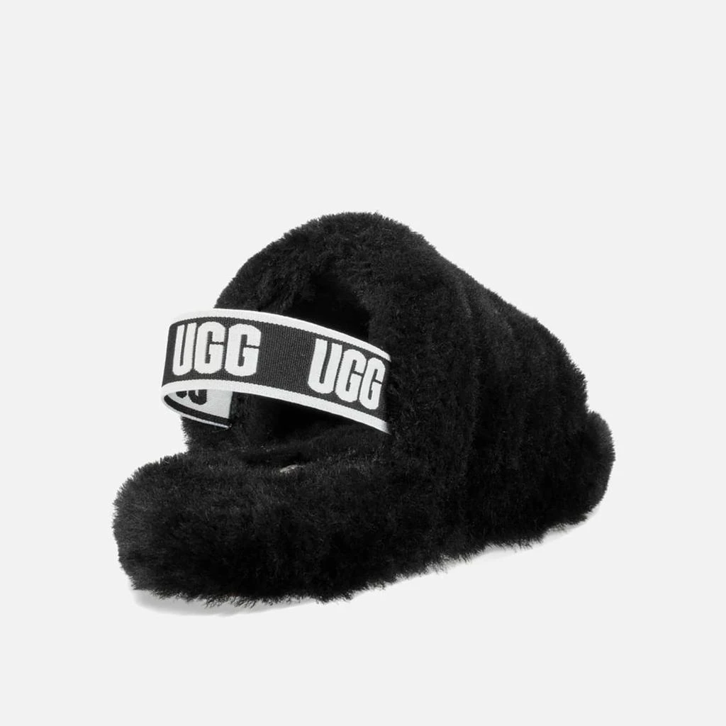 商品UGG|UGG Kids' Fluff Yeah Slide Slippers - Black,价格¥372,第2张图片详细描述