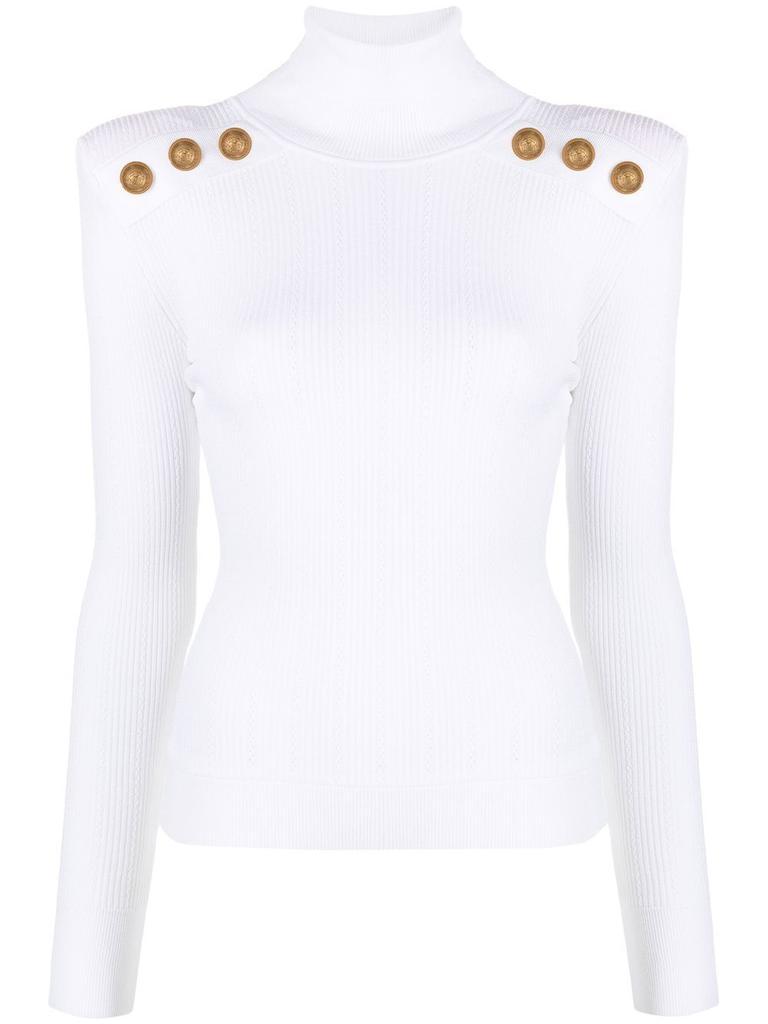 商品Balmain|Balmain Womens White Viscose Sweater,价格¥11587,第1张图片