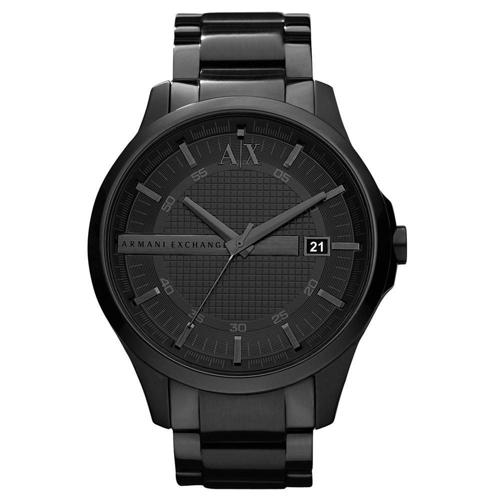 商品Armani Exchange|Watch, Men's Black Ion Plated Stainless Steel Bracelet 46mm AX2104,价格¥1400,第1张图片