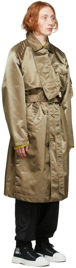 商品Feng Chen Wang|Khaki Nylon Trench Coat,价格¥1627,第2张图片详细描述