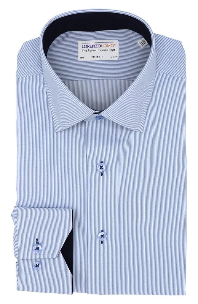 商品Lorenzo Uomo|Thin Stripe Print Trim Fit Dress Shirt,价格¥410,第1张图片