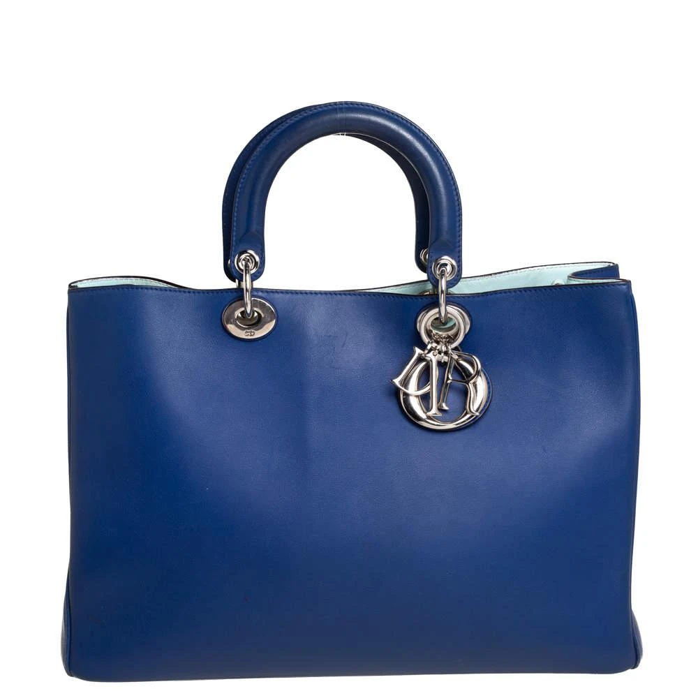商品[二手商品] Dior|Dior Blue Leather Large Diorissimo Shopper Tote,价格¥4605,第1张图片