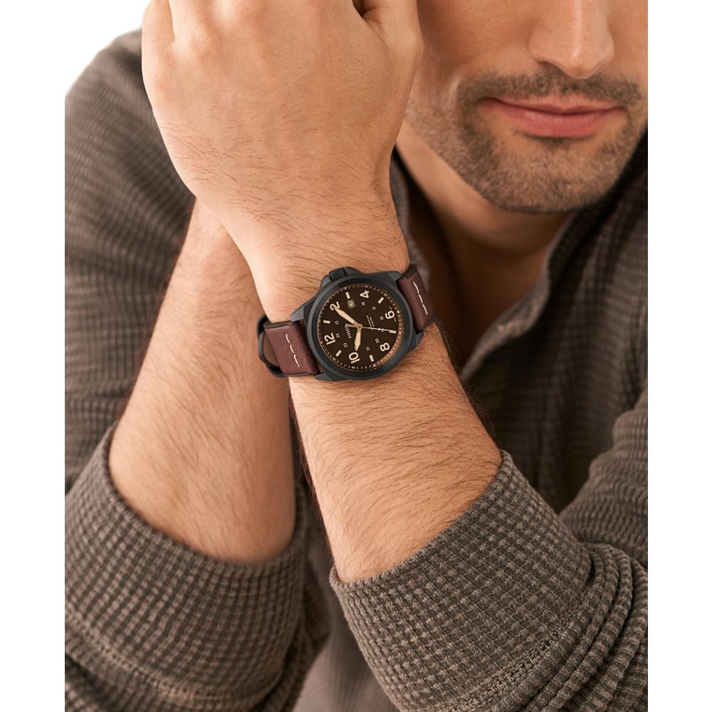 商品Fossil|Men's Bronson Brown Leather Strap Watch, 40mm,价格¥477,第6张图片详细描述