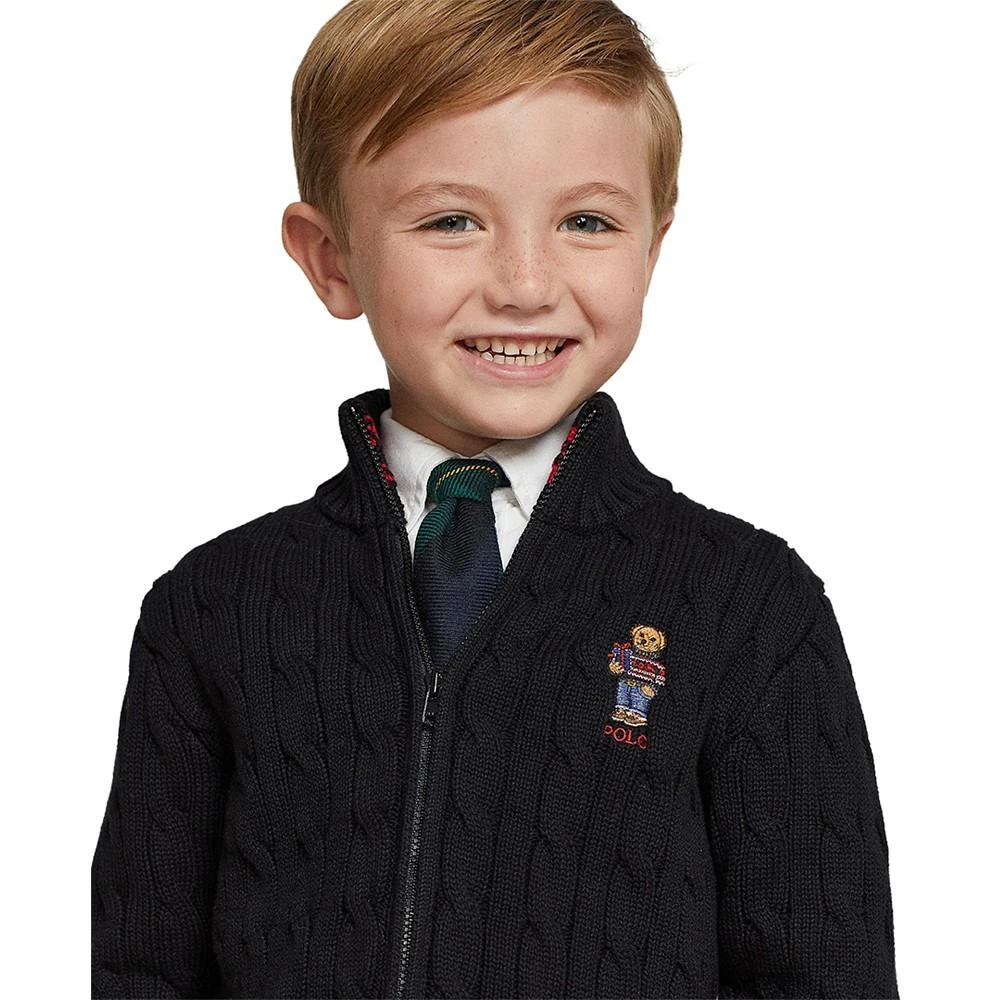 商品Ralph Lauren|Toddler and Little Boys Polo Bear Full-Zip Sweater,价格¥339,第3张图片详细描述