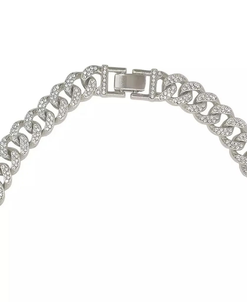 商品ADORNIA|Silver-Tone Plated Crystal Thick Cuban Curb Chain Necklace,价格¥378,第2张图片详细描述