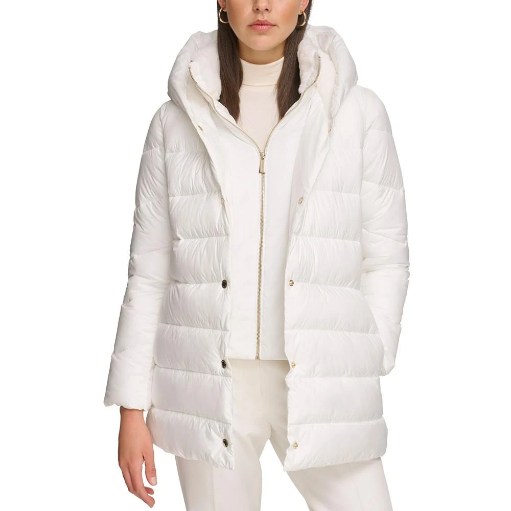 商品Calvin Klein|Women's Bibbed Hooded Puffer Coat, Created for Macy's,价格¥805,第4张图片详细描述