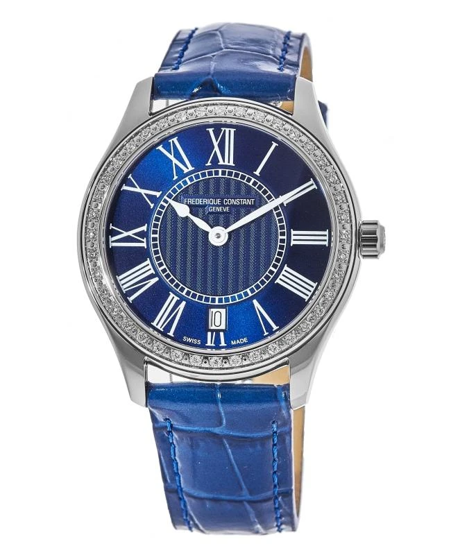 商品Frederique Constant|Frederique Constant Diamond Blue Dial Leather Strap Women's Watch FC-220MN3BD6,价格¥5556,第1张图片