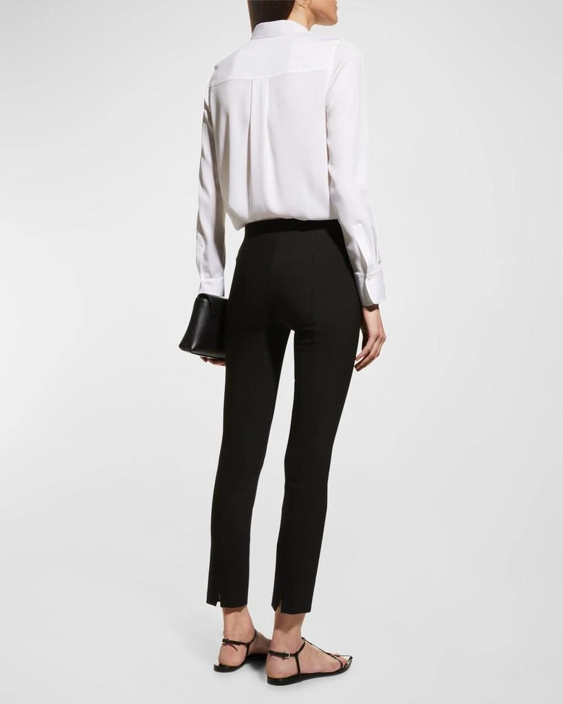 Slim-Fit Long-Sleeve Stretch-Silk Blouse 商品