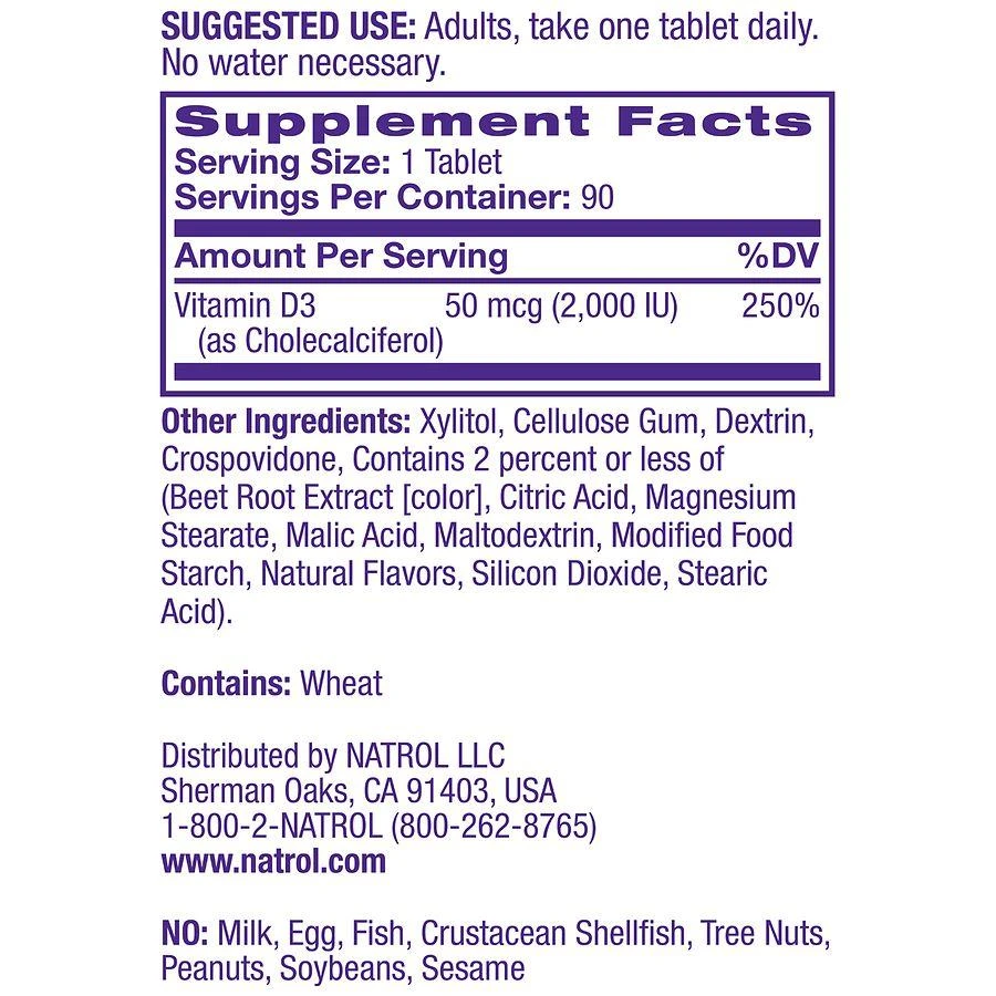 商品Natrol|Vitamin D3 Bone & Joint Health Tablets Strawberry,价格¥67,第4张图片详细描述