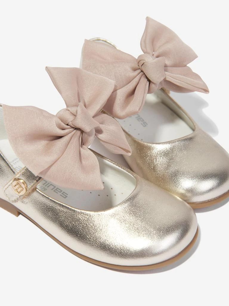 商品Andanines|Girls Leather Bow Shoes in Gold,价格¥337,第3张图片详细描述