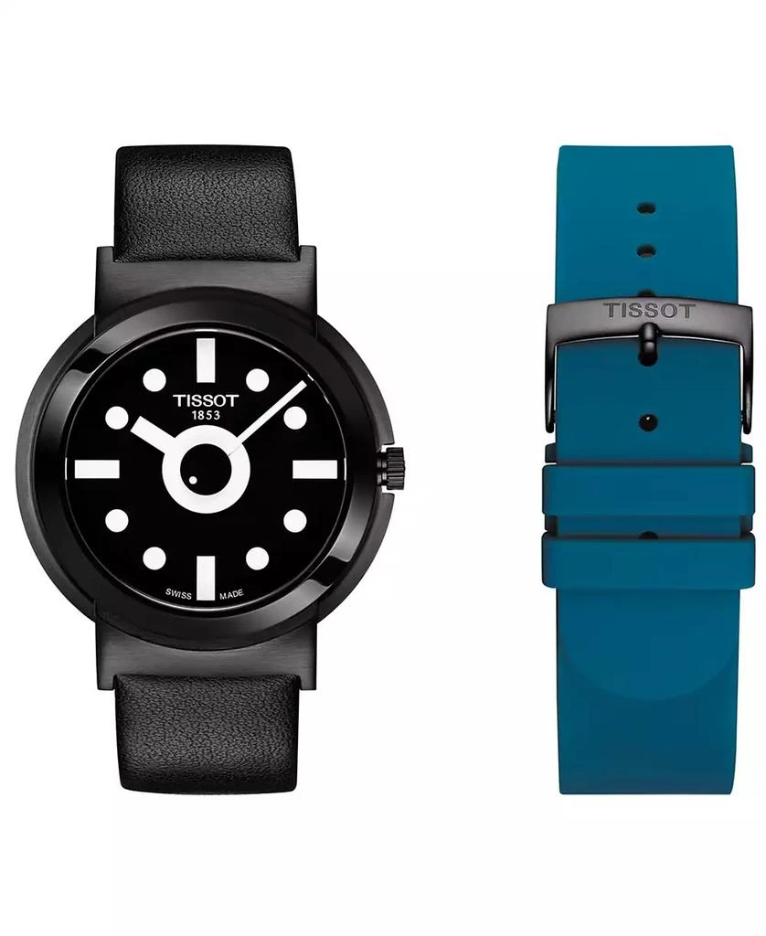 商品Tissot|Men's Swiss Heritage Memphis Interchangeable Black & Teal Strap Watch 41mm,价格¥3383,第5张图片详细描述