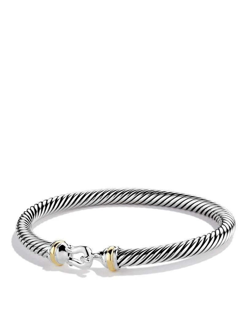 商品David Yurman|Buckle Classic Cable Bracelet in Sterling Silver with 18K Yellow Gold, 5mm,价格¥4299,第1张图片
