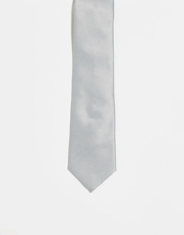 商品ASOS|ASOS DESIGN slim tie in silver,价格¥99,第1张图片