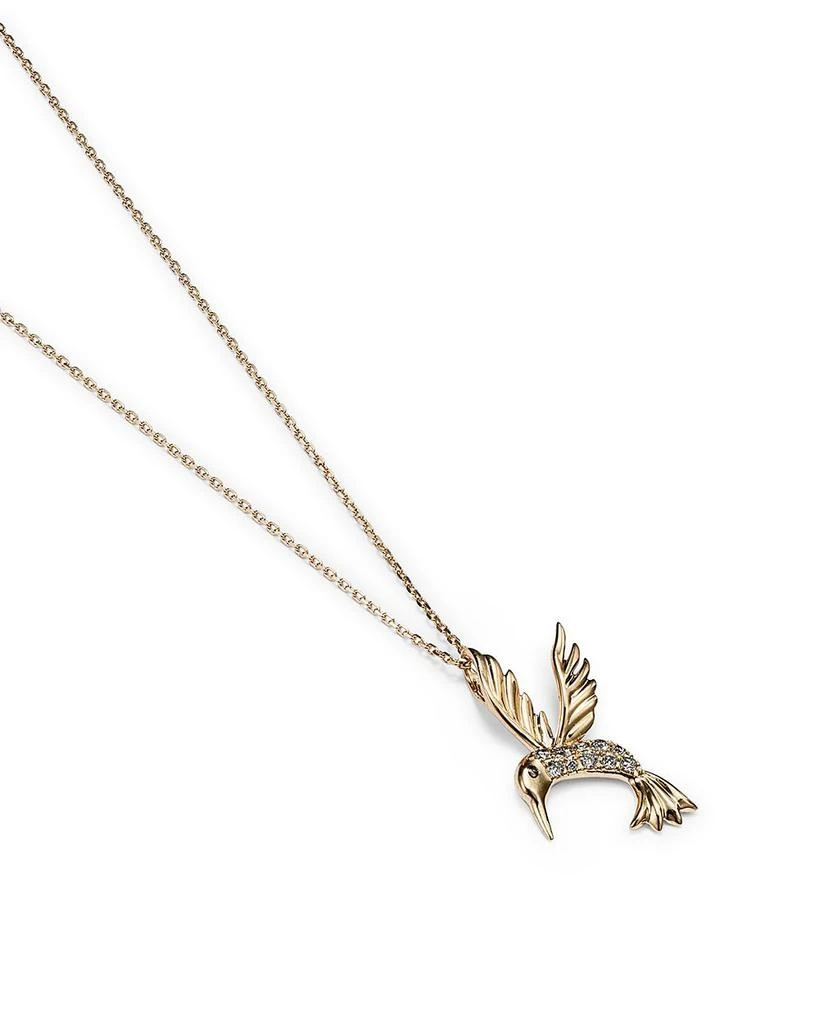 Diamond Hummingbird Pendant Necklace in 14K Yellow Gold, 0.09 tcw 商品