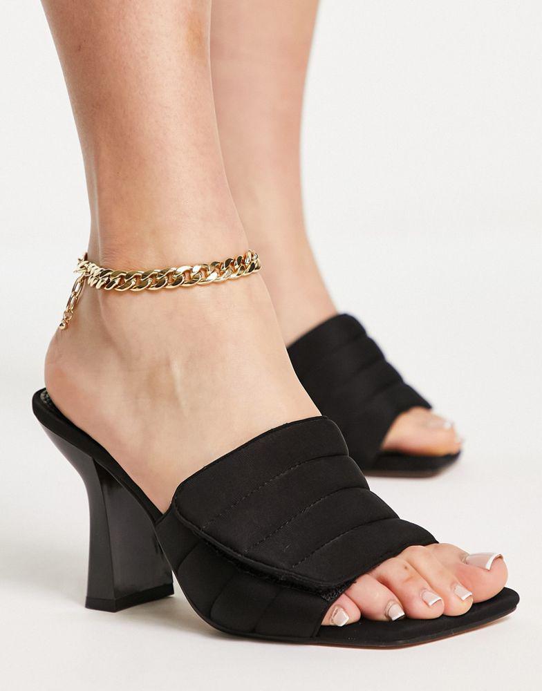 Topshop Ross padded heeled sandal in black商品第4张图片规格展示