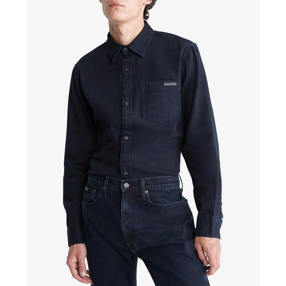 商品Calvin Klein|Men's Blue Black Stone Denim Shirt,价格¥330,第1张图片