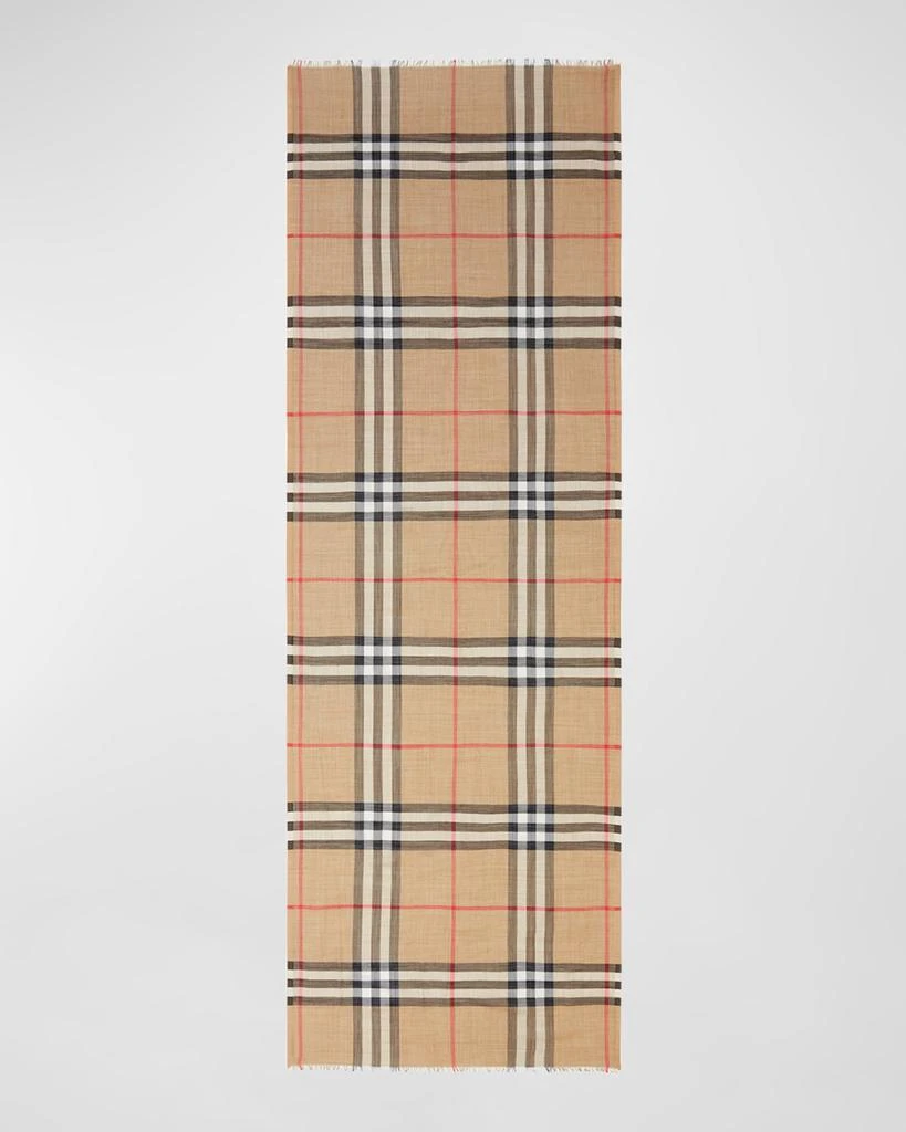 商品Burberry|Giant Check Gauze Scarf,价格¥3556,第4张图片详细描述