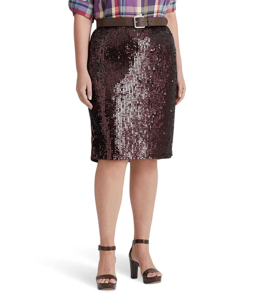 商品Ralph Lauren|Plus Size Sequined Tulle Pencil Skirt,价格¥662,第1张图片