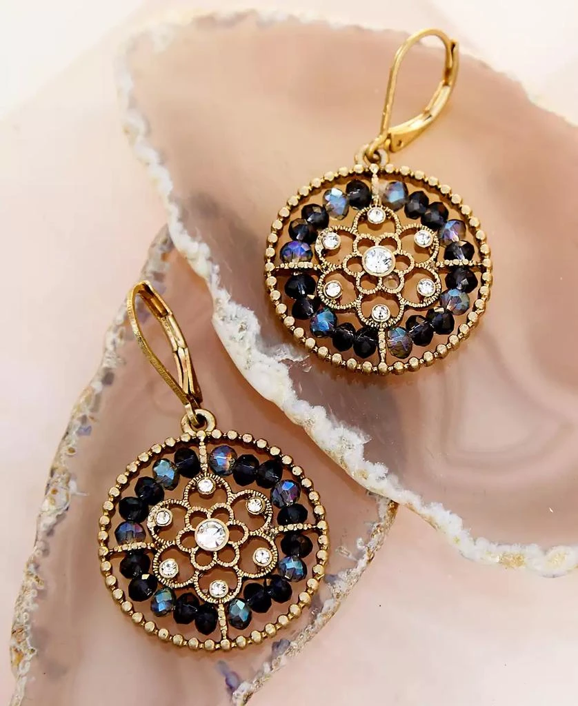商品Lonna & Lilly|Gold-Tone Crystal & Bead Openwork Drop Earrings,价格¥178,第4张图片详细描述