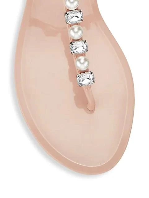 商品Stuart Weitzman|Goldie Crystal & Pearl T-Strap Jelly Sandals,价格¥546,第4张图片详细描述
