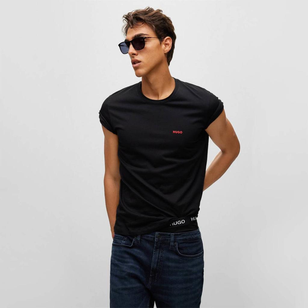 商品Hugo Boss|HUGO Bodywear Men's 3-Pack Crewneck T-Shirts - Black,价格¥331,第4张图片详细描述