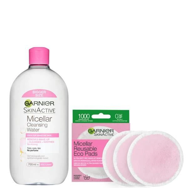 商品Garnier|Garnier Makeup Remover Eco Pads and 700ml Micellar Water Duo Set,价格¥114,第1张图片