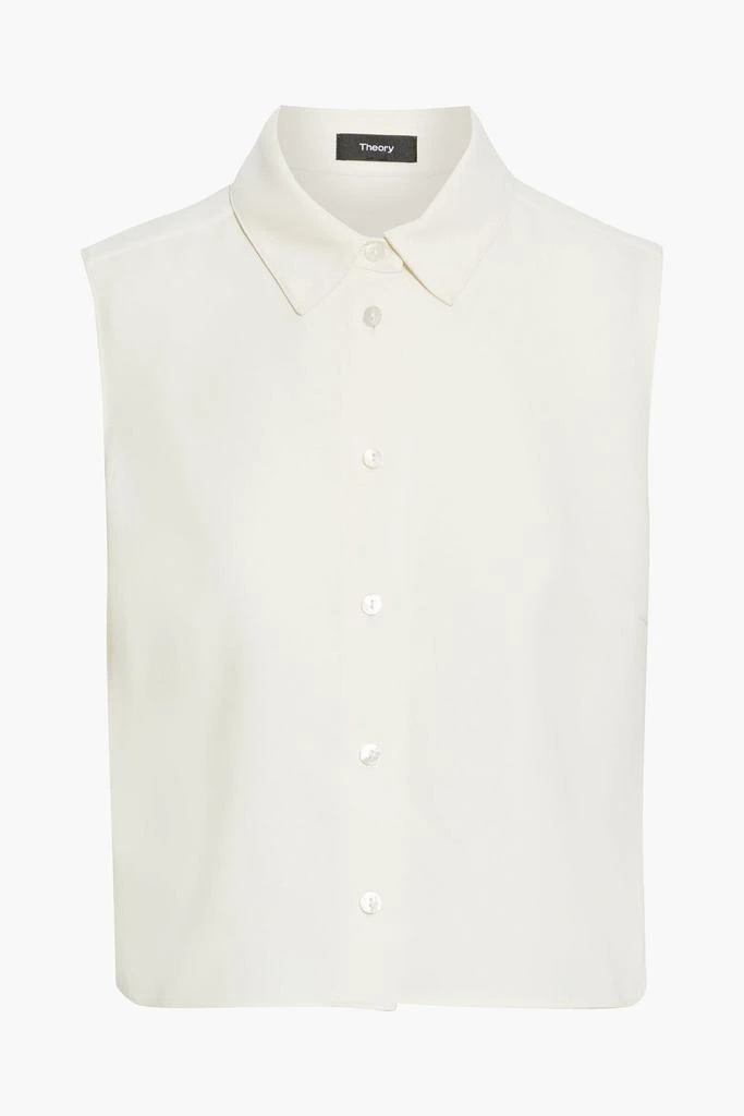 商品Theory|Cropped crepe de chine shirt,价格¥586,第1张图片