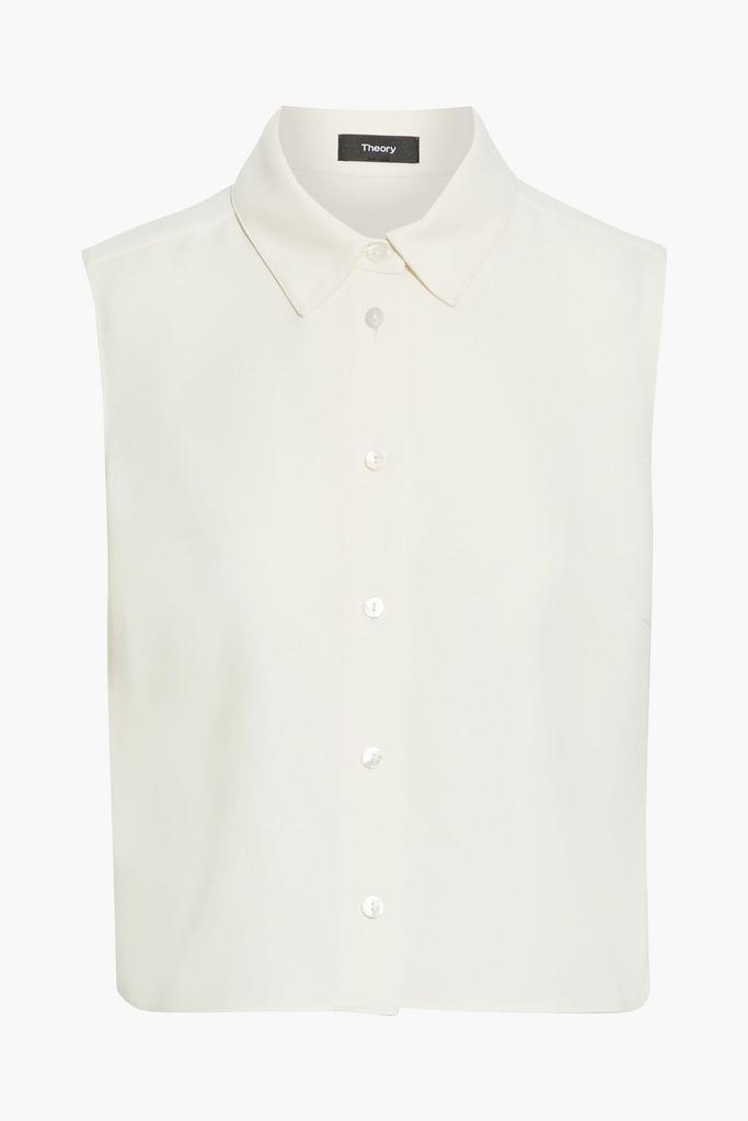 商品Theory|Cropped crepe de chine shirt,价格¥582,第1张图片