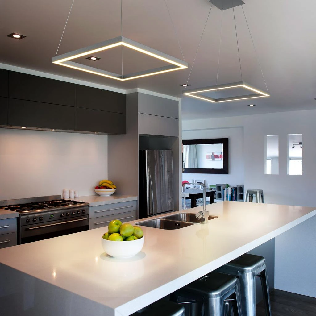 商品VONN Lighting|Atria VMC31620AL 20" Integrated LED Pendant Light Square Height Adjustable Chandelier in Silver,价格¥2174,第4张图片详细描述