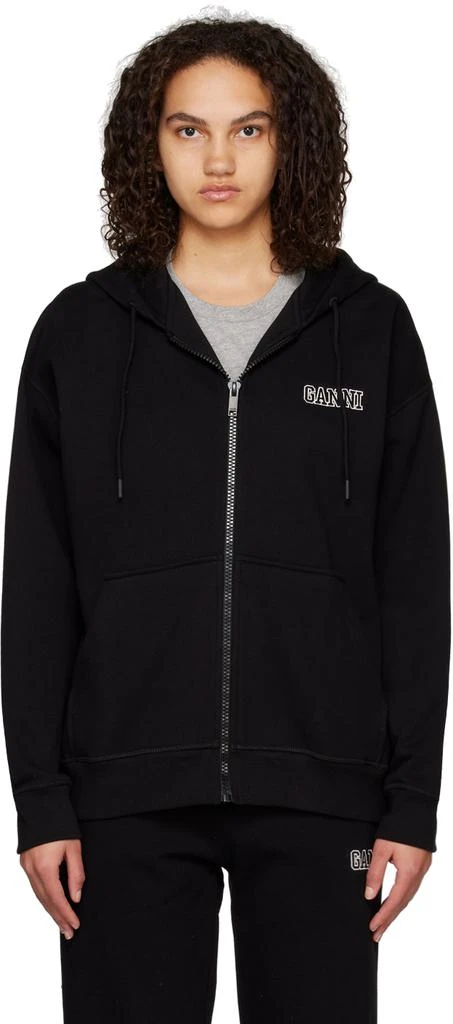 商品Ganni|Black Oversized Hoodie,价格¥844,第1张图片