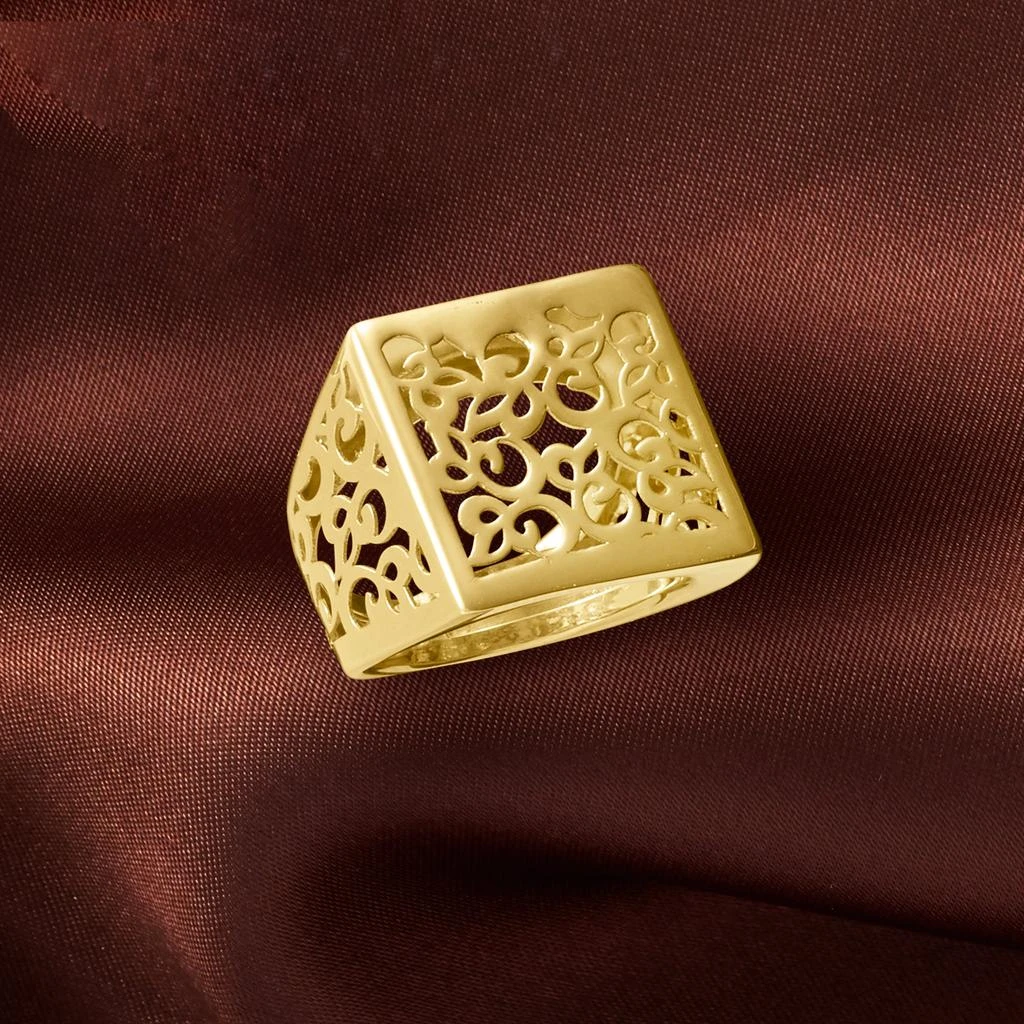 商品Ross-Simons|Italian 14kt Yellow Gold Filigree Square-Top Ring,价格¥3768,第5张图片详细描述