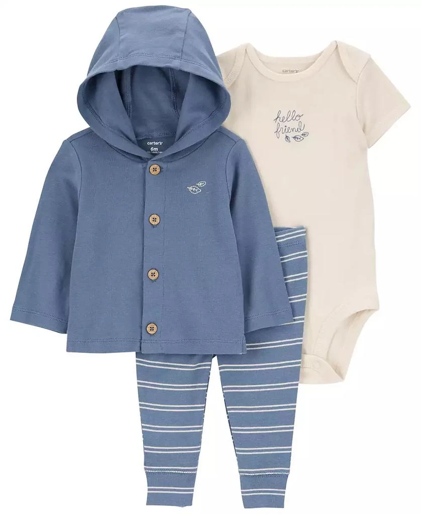 商品Carter's|Baby Boys Little Cardigan, Bodysuit and Pants, 3 Piece Set,价格¥107,第2张图片详细描述