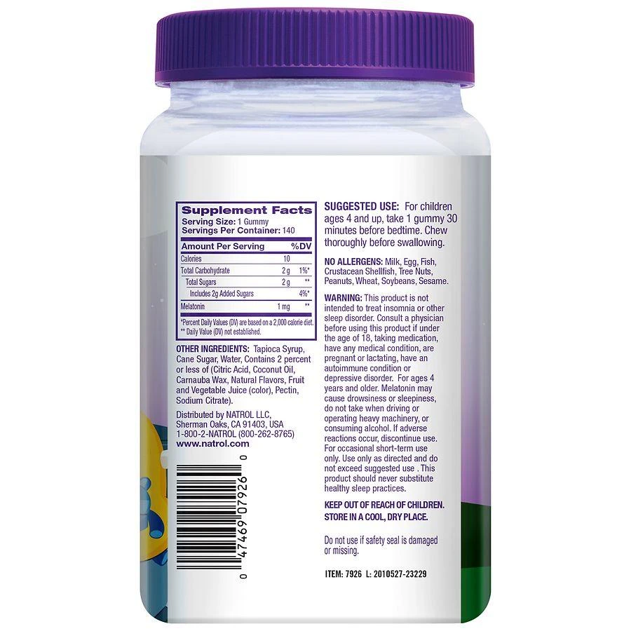商品Natrol|Melatonin 1 mg Gummies Raspberry,价格¥140,第4张图片详细描述