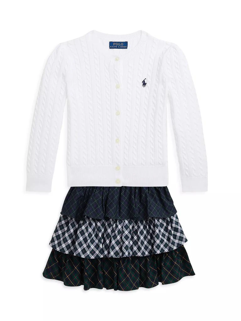 商品Ralph Lauren|Little Girl's & Girl's Cotton Cable-Knit Sweater,价格¥448,第2张图片详细描述