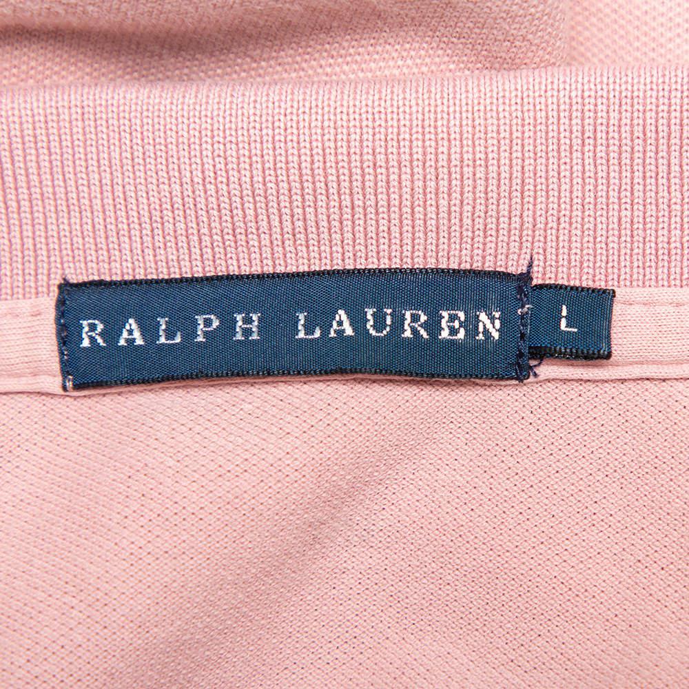 商品[二手商品] Ralph Lauren|Ralph Lauren Blush Pink Cotton Beaded Logo Embellished Polo T- Shirt L,价格¥1236,第7张图片详细描述