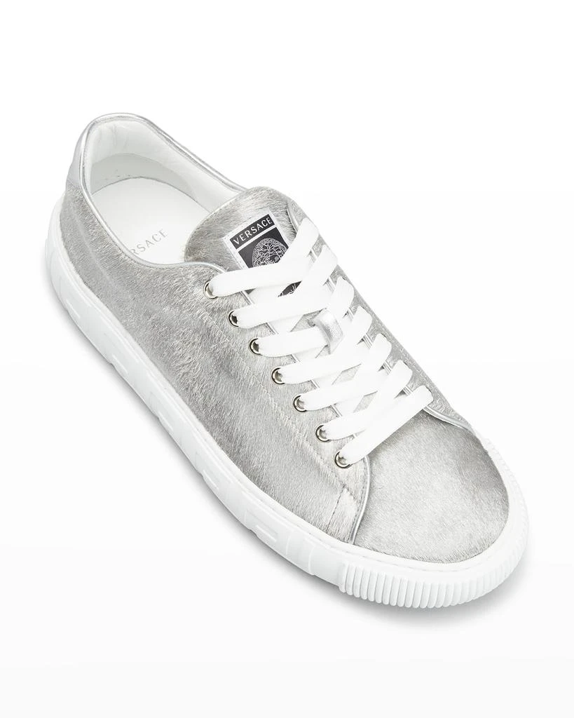 商品Versace|Men's La Greca Calf Hair Low-Top Sneakers,价格¥1788,第4张图片详细描述
