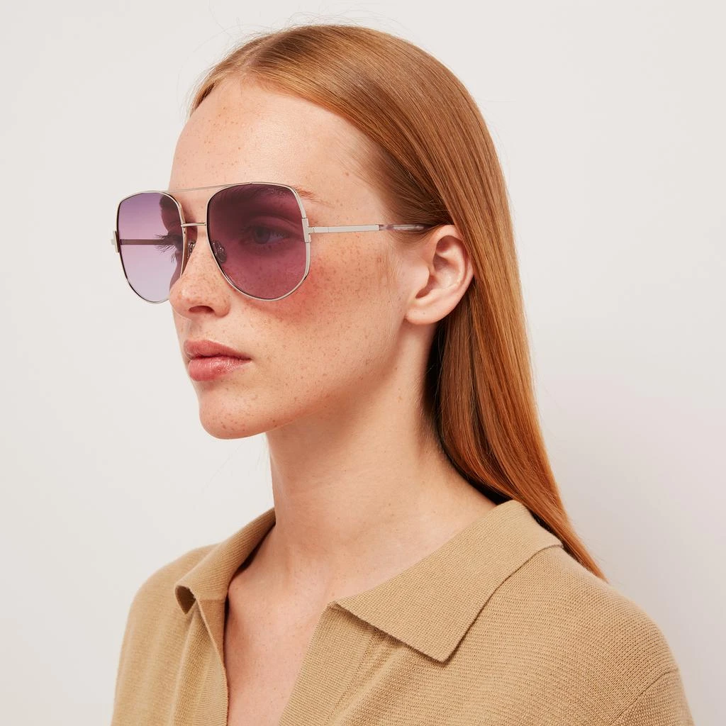 商品Tom Ford|Tom Ford Women's Lennox Pilot Style Sunglasses - Palladium/Violet,价格¥1461,第2张图片详细描述