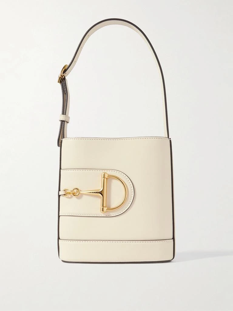 商品Gucci|73 马衔扣缀饰皮革迷你水桶包,价格¥17064,第1张图片