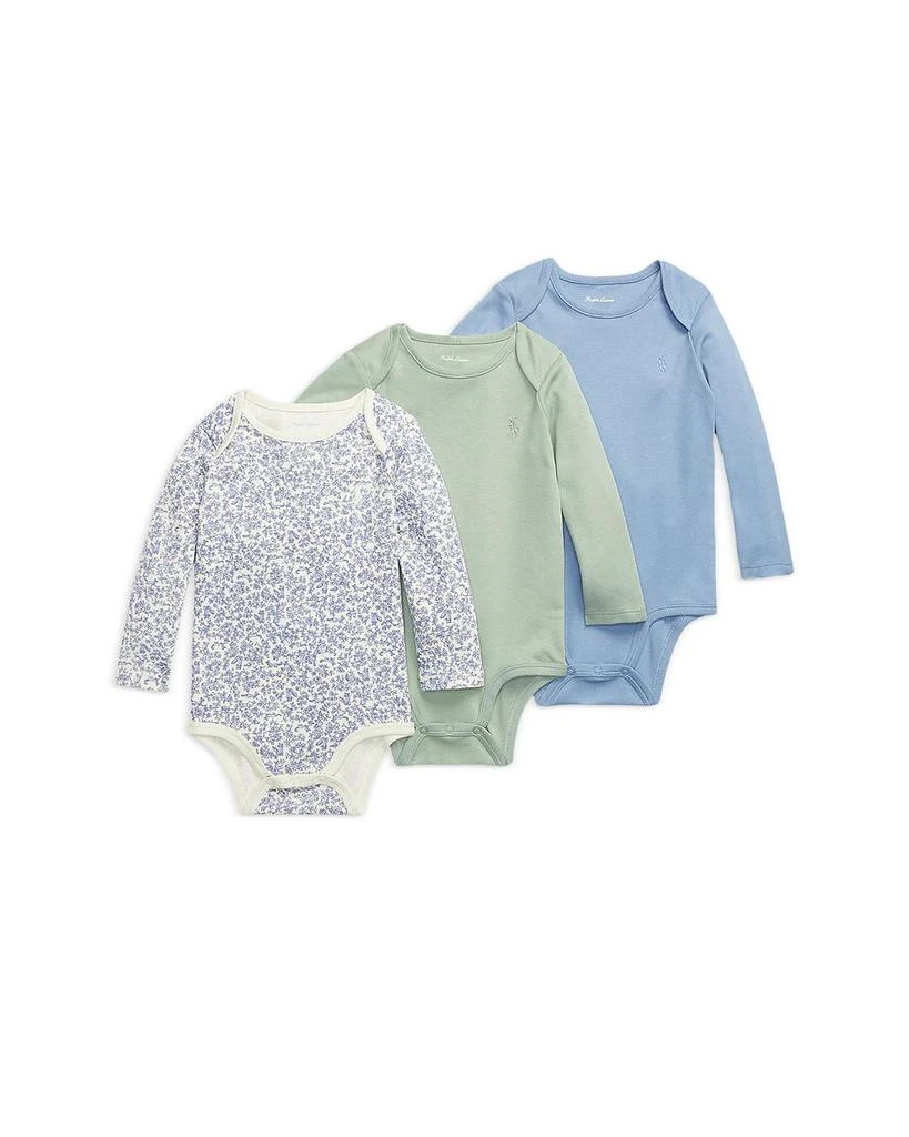 商品Ralph Lauren|Boys' Cotton Interlock Bodysuit 3 Pack - Baby,价格¥418,第1张图片