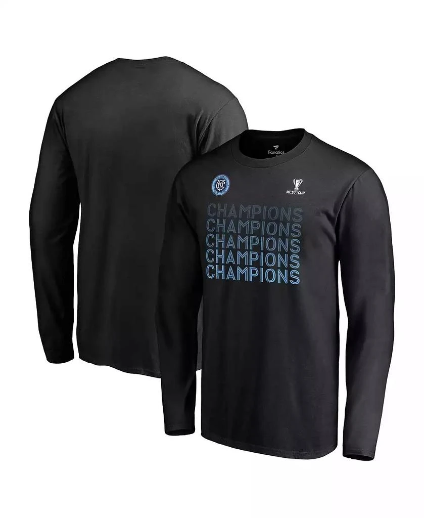 商品Fanatics|Men's Black New York City FC 2021 MLS Cup Champions Standard Long Sleeve T-shirt,价格¥299,第1张图片